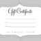 A Cute Looking Gift Certificate | S P A | Gift Certificate Pertaining To Black And White Gift Certificate Template Free