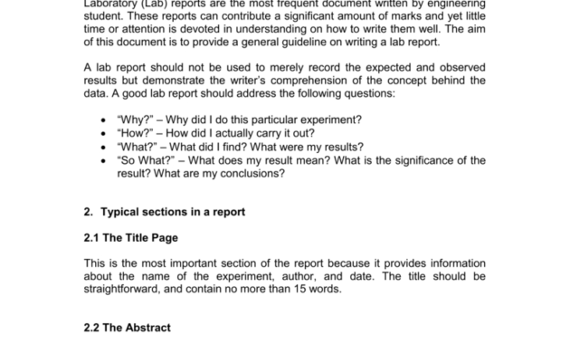 A Guide To Writing An Engineering Laboratory (Lab) Report for Engineering Lab Report Template