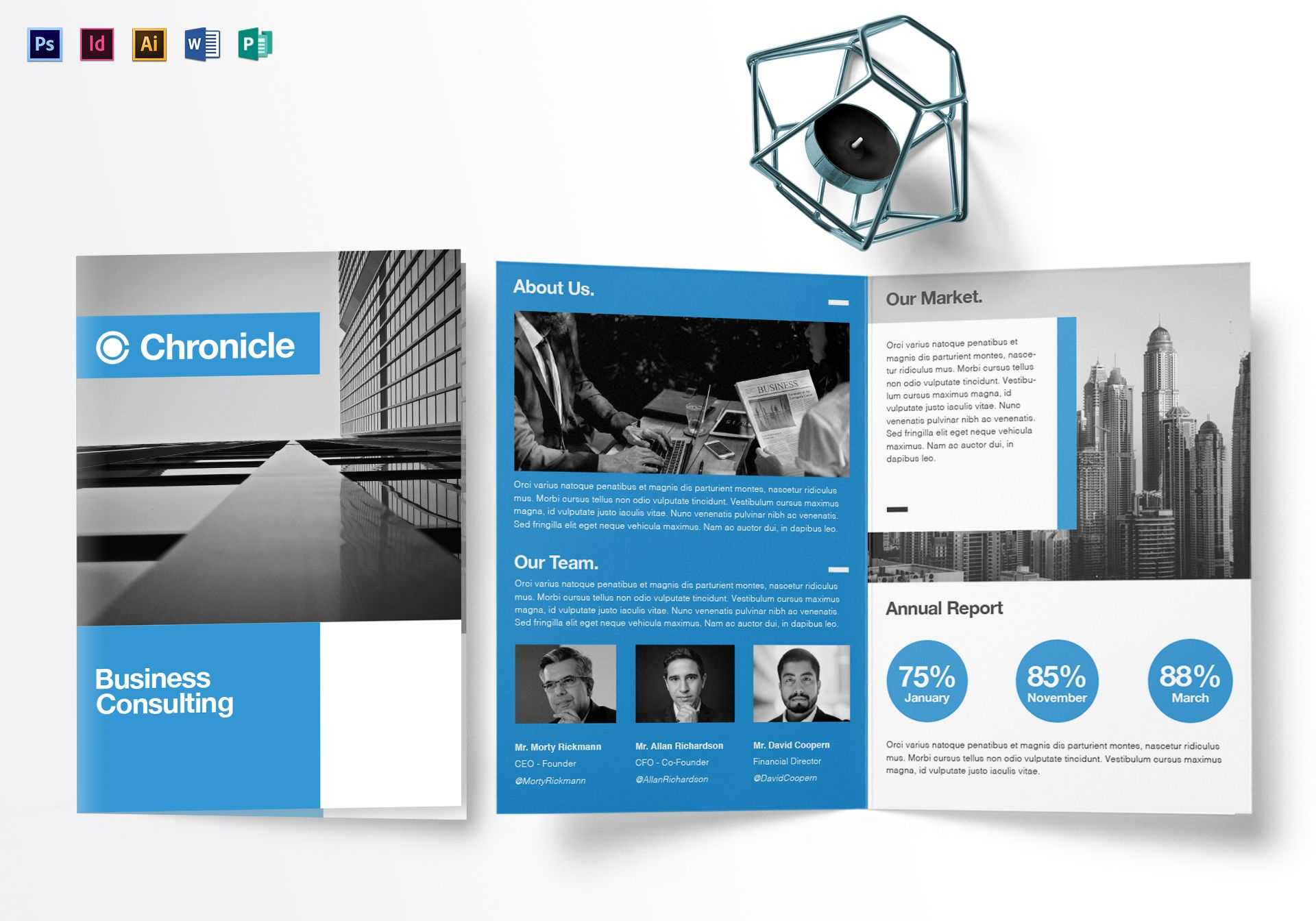 A4 Business Half Fold Brochure Template In Single Page Brochure Templates Psd