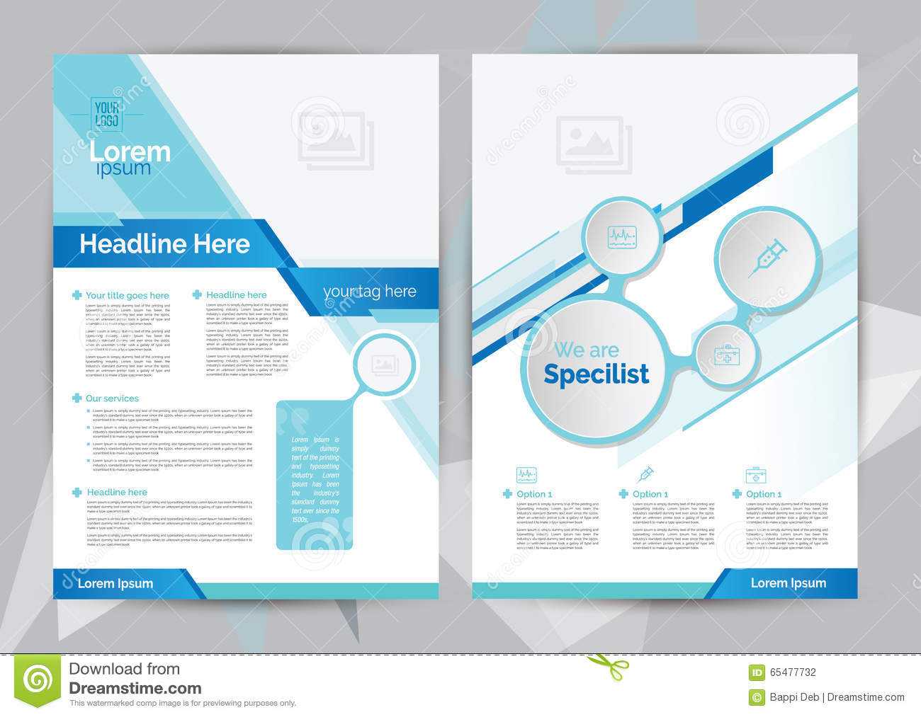 A4 Medical Brochure Design Template Front & Back Stock Within Healthcare Brochure Templates Free Download