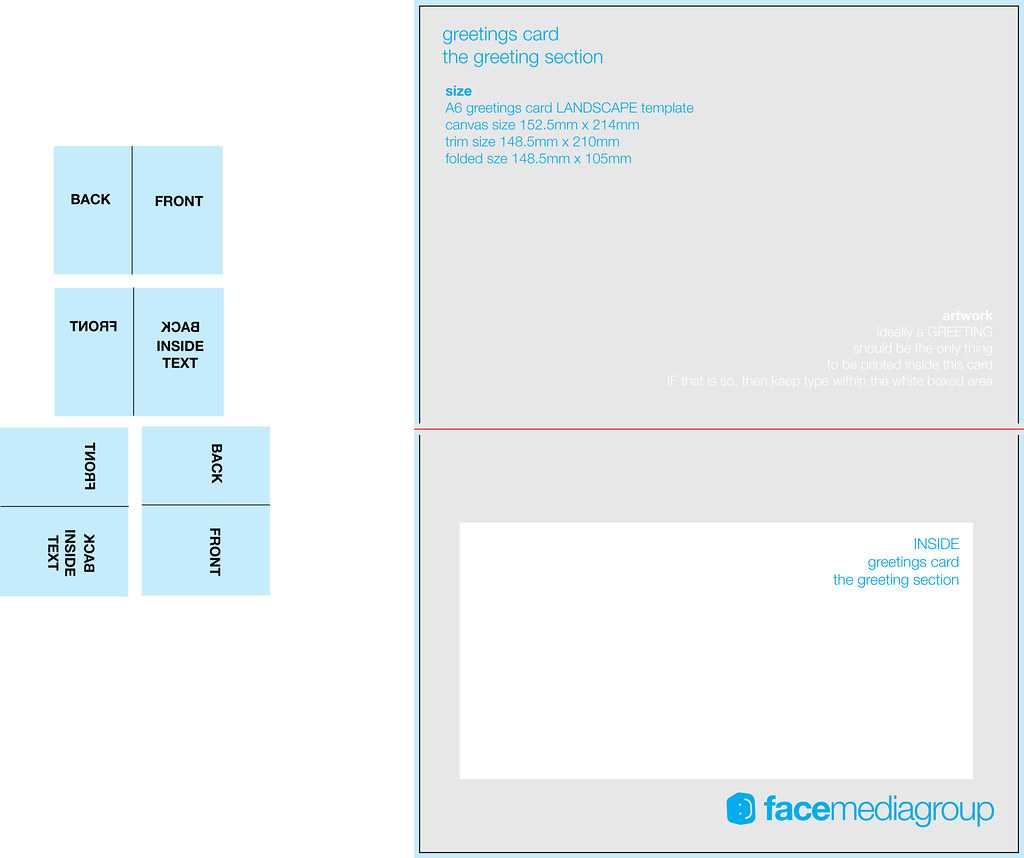 A6 Landscape Greetings Card Template – Tent Fold – Inside Within Fold Over Place Card Template