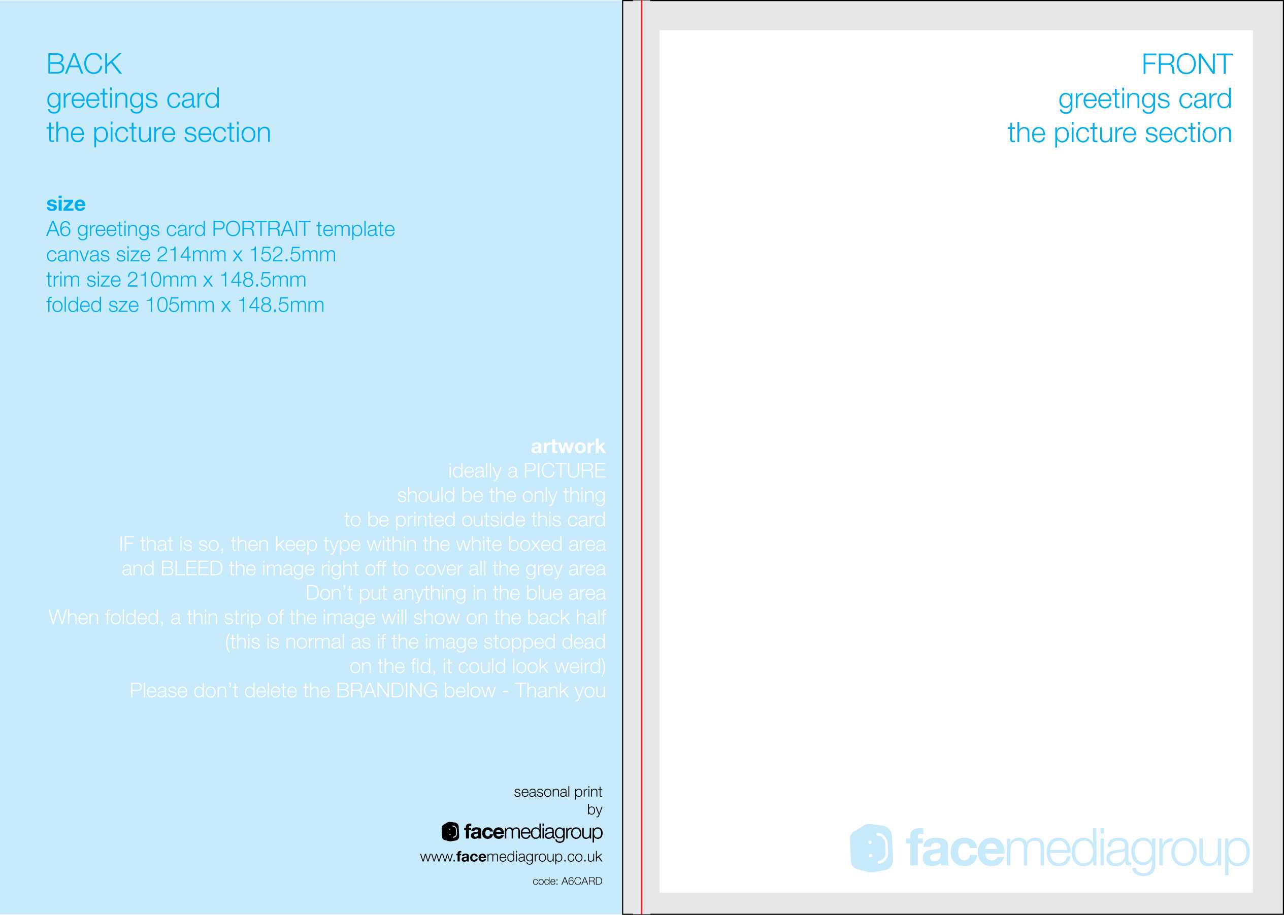 A6 Portrait Greetings Card Template – Standard Fold Regarding Birthday Card Indesign Template