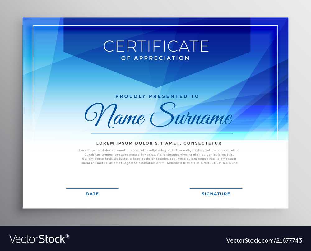 Abstract Blue Award Certificate Design Template Pertaining To Award Certificate Design Template
