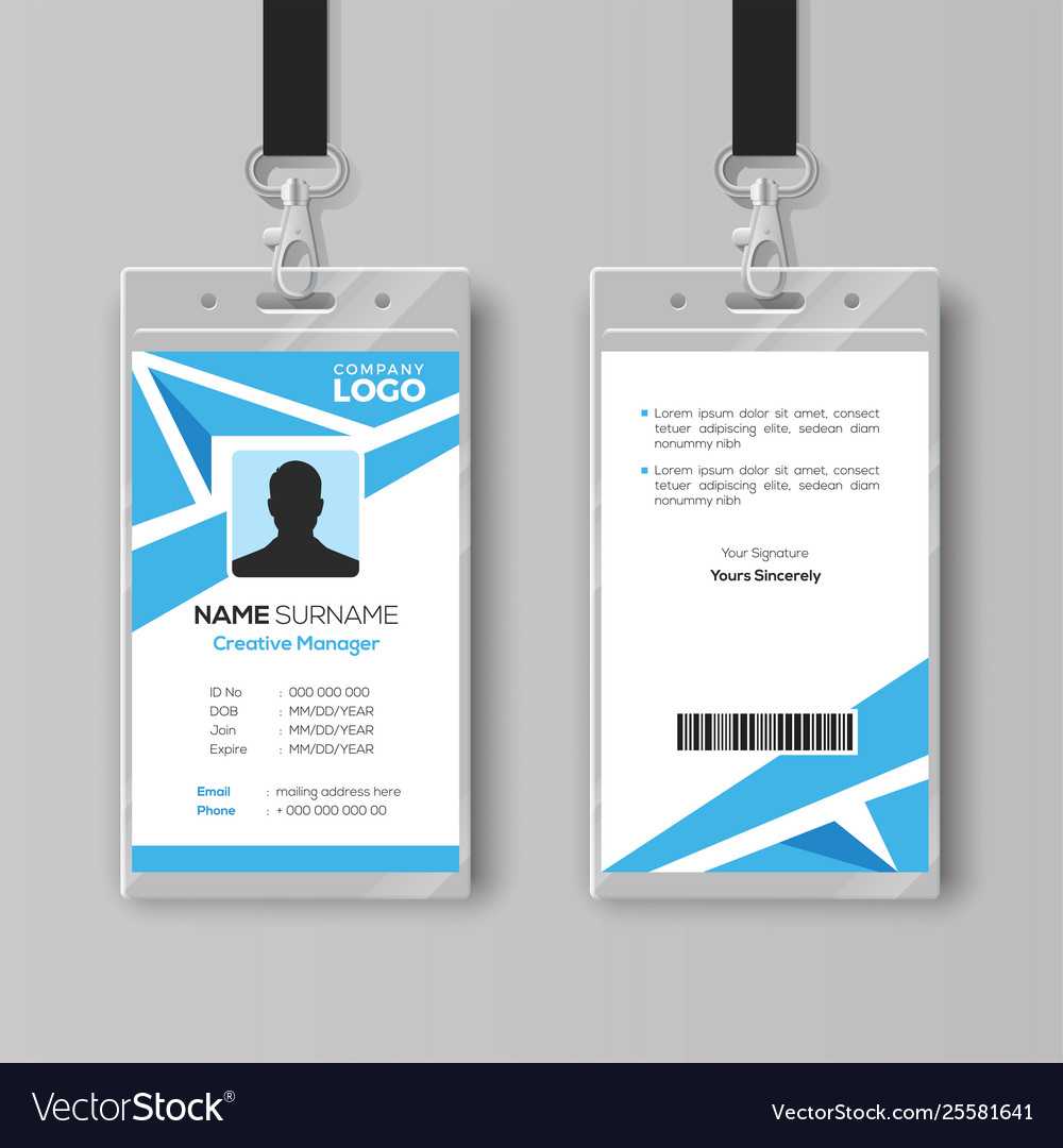 Abstract Blue Id Card Design Template Inside Template For Id Card Free Download