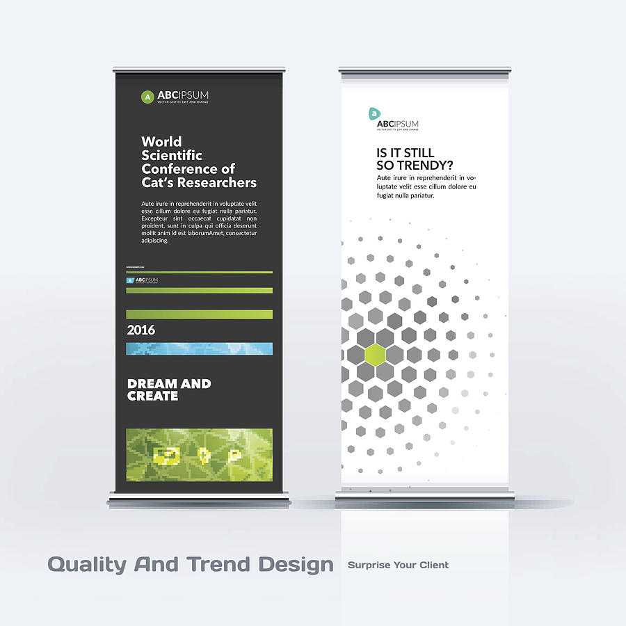 Abstract Business Vector Set Of Modern Roll Up Banner Stand Design Template  With Colourful Linesdiamond Graphics Regarding Banner Stand Design Templates