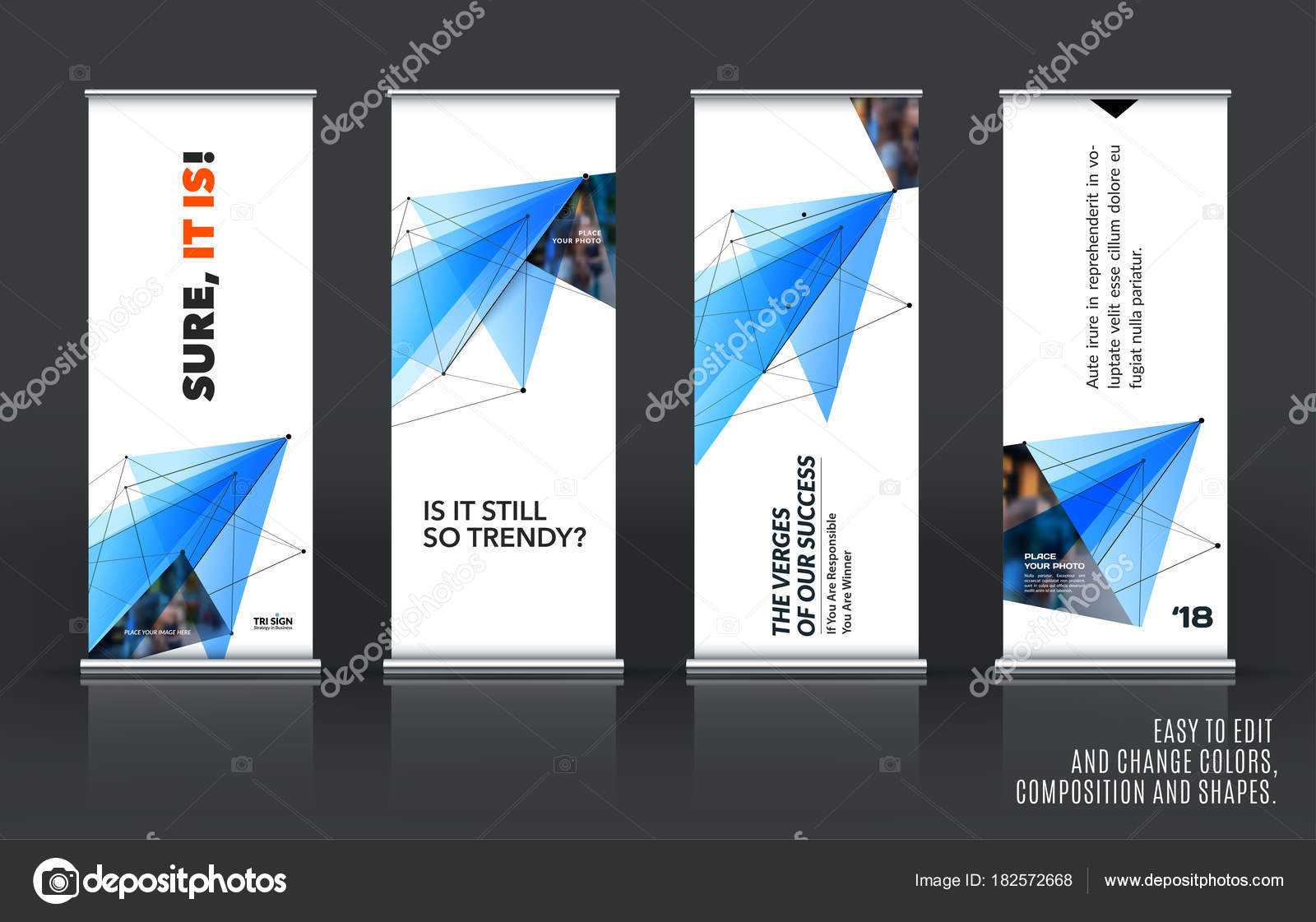Abstract Business Vector Set Of Modern Roll Up Banner Stand With Regard To Banner Stand Design Templates