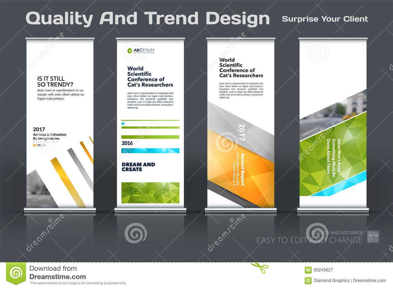 Abstract Business Vector Set Of Modern Roll Up Banner Stand Within Banner Stand Design Templates