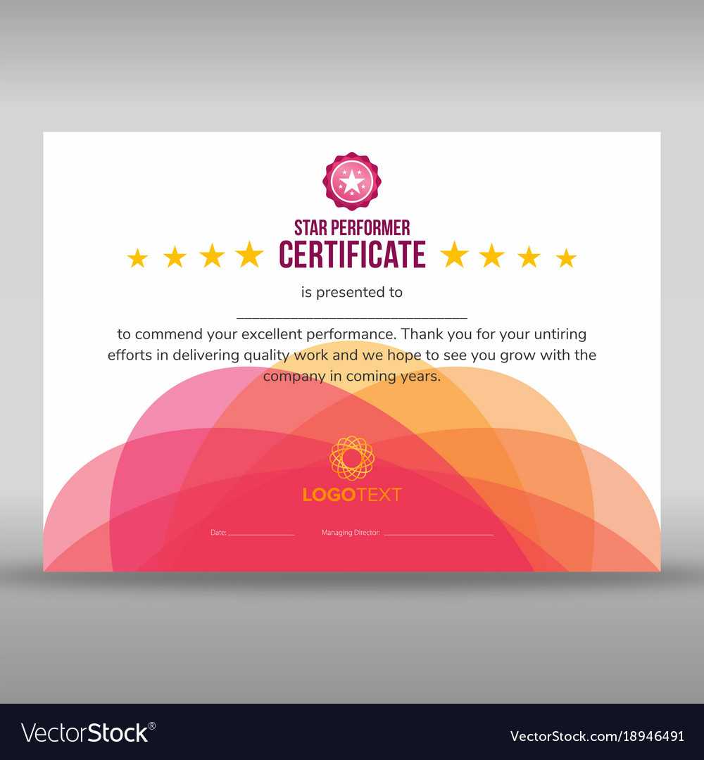 Abstract Creative Pink Star Performer Certificate Within Star Performer Certificate Templates