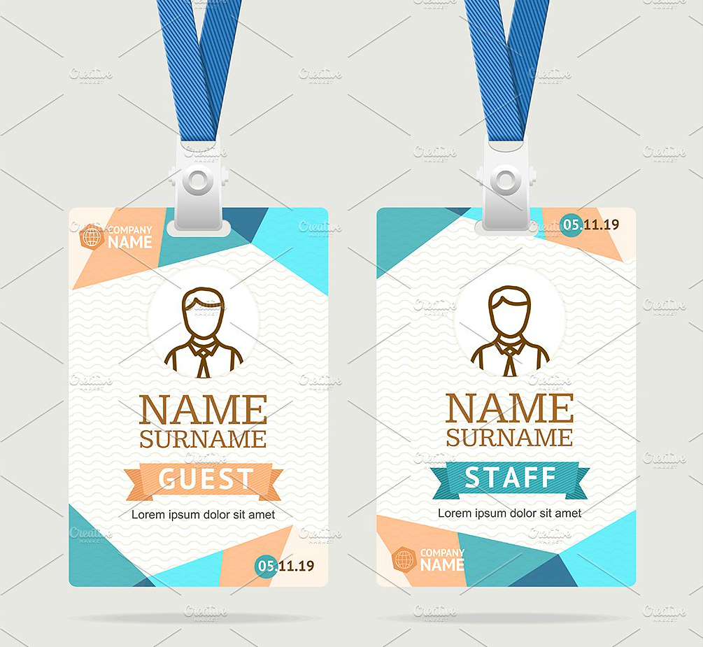 Abstract Id Card Template | Id Card | Id Card Template, Card In Id Card Template Ai