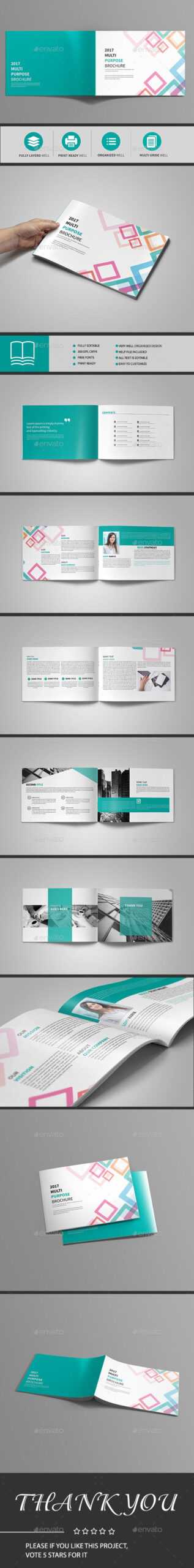 Abstract Landscape Brochure 12 Page — Indesign Template Regarding 12 Page Brochure Template