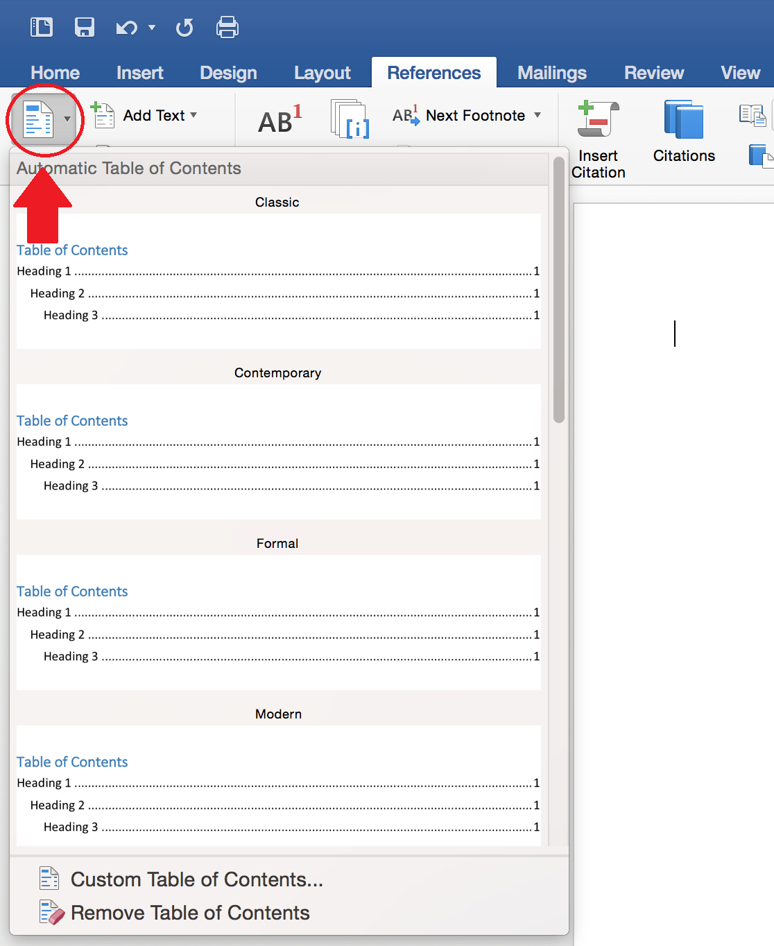 Accessibility At Penn State | Microsoft Word Tips Intended For Word 2013 Table Of Contents Template