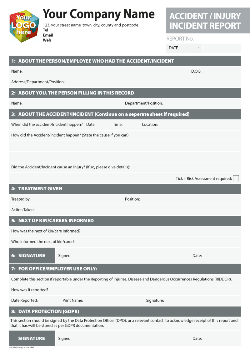 Accident, Injury, Incident Report Log Templates For For Incident Report Log Template
