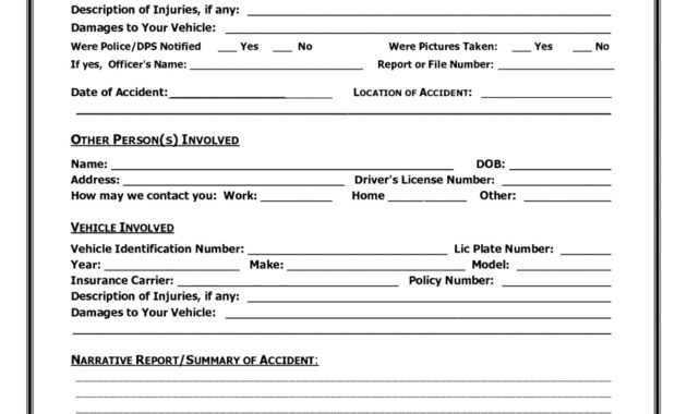 Accident Record Book Template – Tophatsheet.co within Motor Vehicle Accident Report Form Template