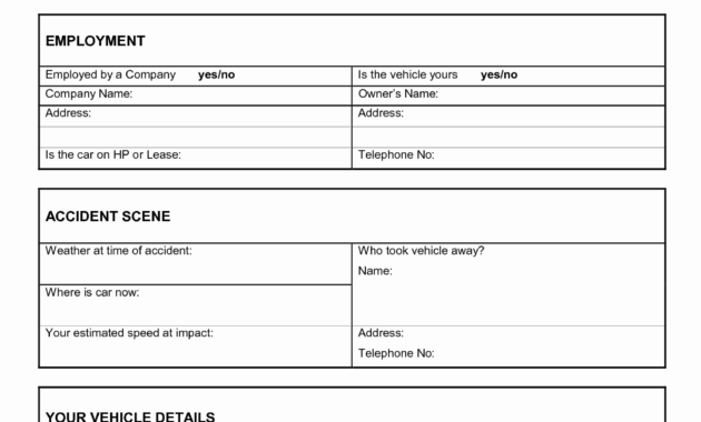 Accident Report Template Format In Excel Incident Form Nz within Vehicle Accident Report Template