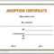 Adoption Certificate Template For Child Adoption Certificate Template