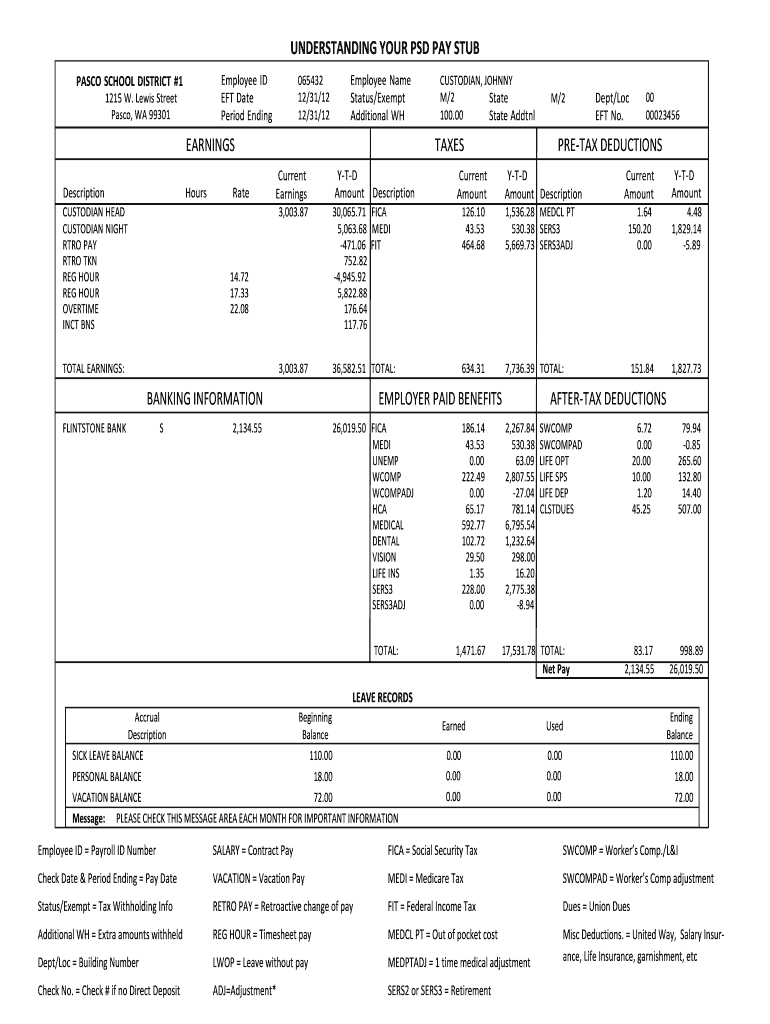 Adp Payment Stub Pdf – Fill Online, Printable, Fillable In Pay Stub Template Word Document