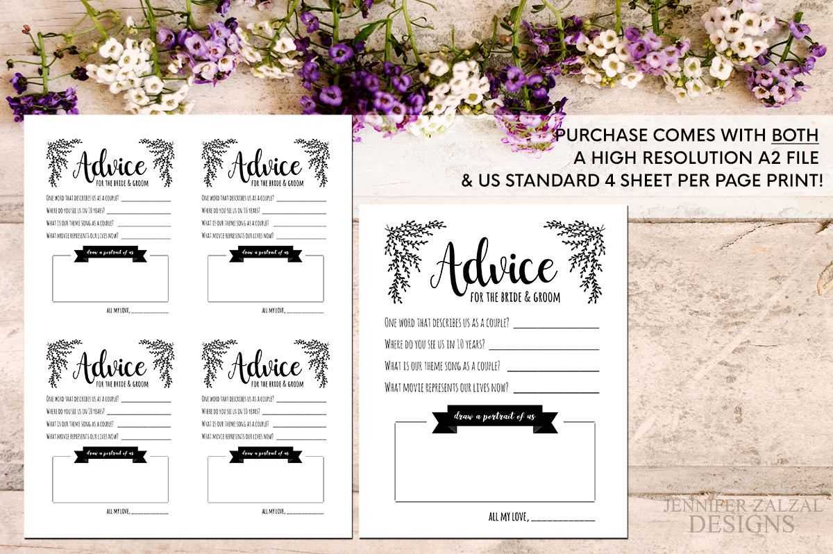 Advice Card Template. Advice For The Newlyweds. Marriage For Marriage Advice Cards Templates