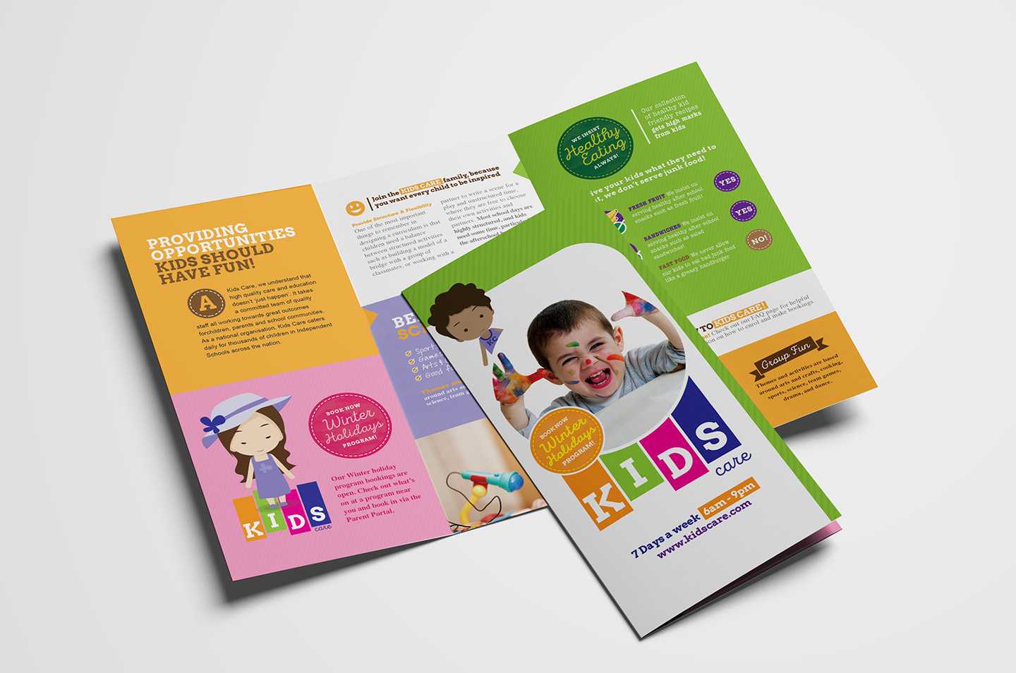 After School Care Tri Fold Brochure Template In Psd, Ai Intended For Tri Fold School Brochure Template