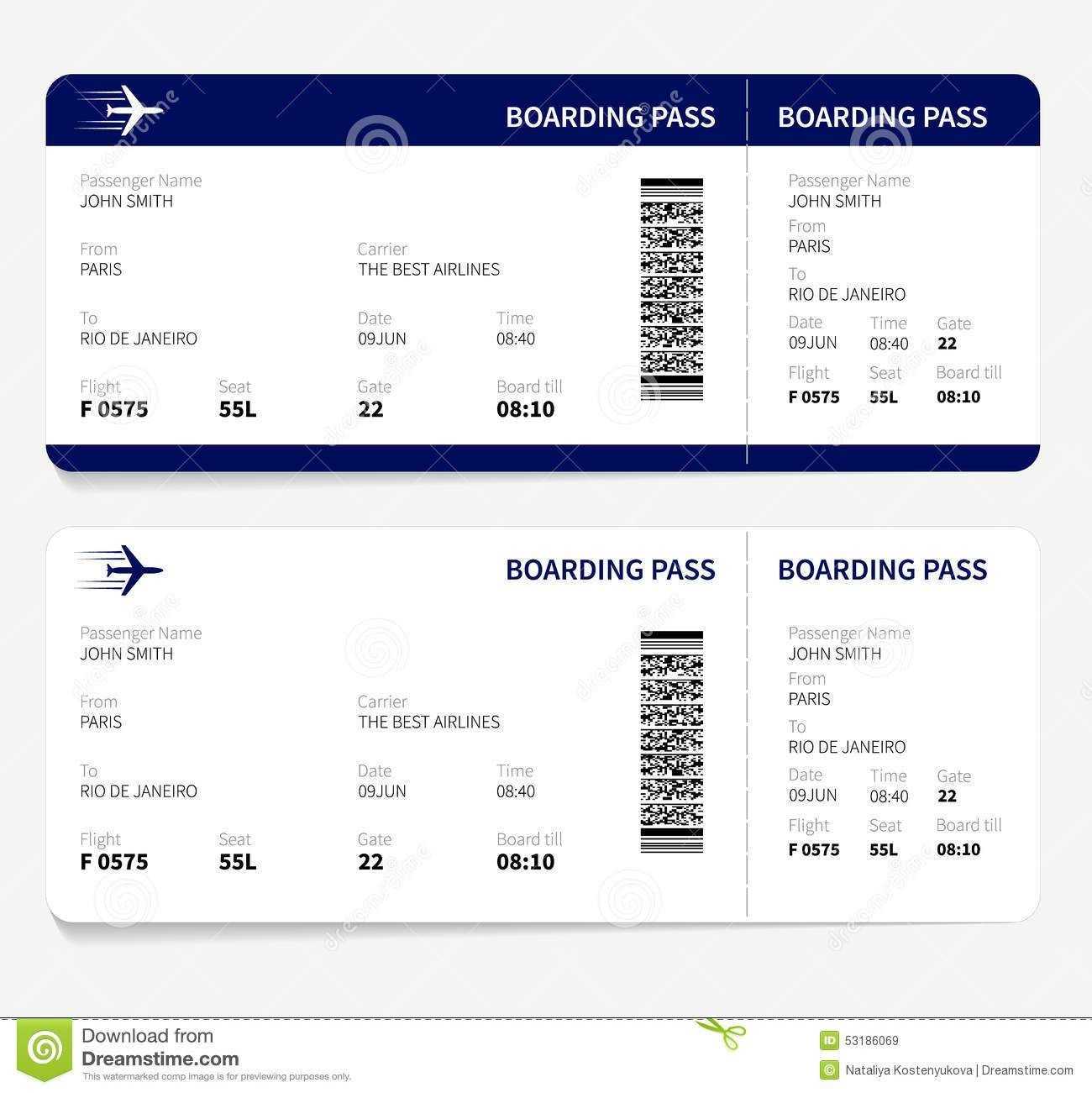 Airline Ticket Template Free Sample Customer Service Resume Within Plane Ticket Template Word
