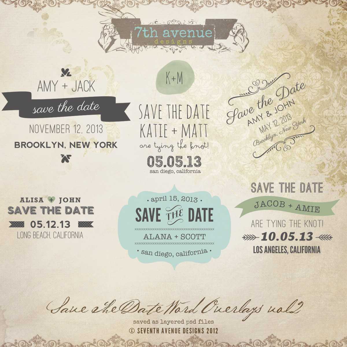 All Products : 7Thavenue Designs :: Logo And Templates Within Save The Date Templates Word