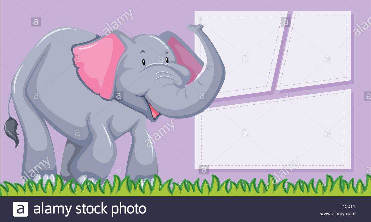 An Elephant On Blank Template Illustration Stock Vector Art In Blank Elephant Template