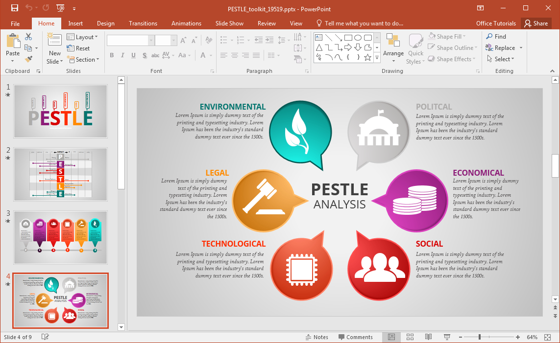 Animated Pestle Analysis Presentation Template For Powerpoint In Pestel Analysis Template Word