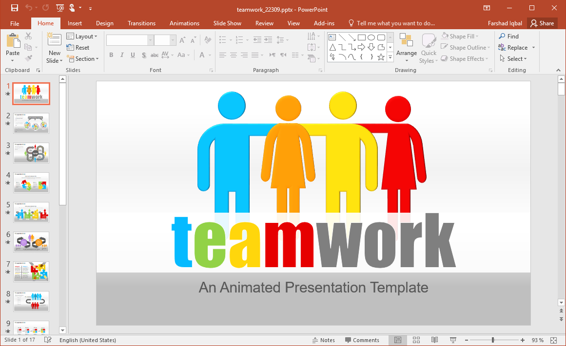 Animated Teamwork Powerpoint Template In Replace Powerpoint Template