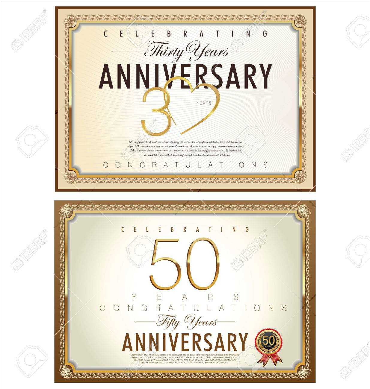 Anniversary Certificate Template With Anniversary Certificate Template Free