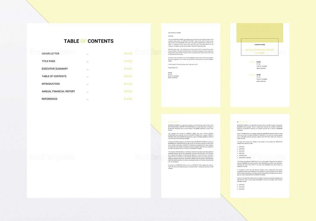 Annual Report Template In Word Google Docs Apple Pages With Annual Financial Report Template Word