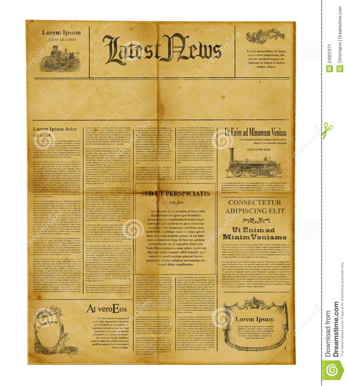 Antique Newspaper Template Stock Image. Image Of Information In Old Blank Newspaper Template