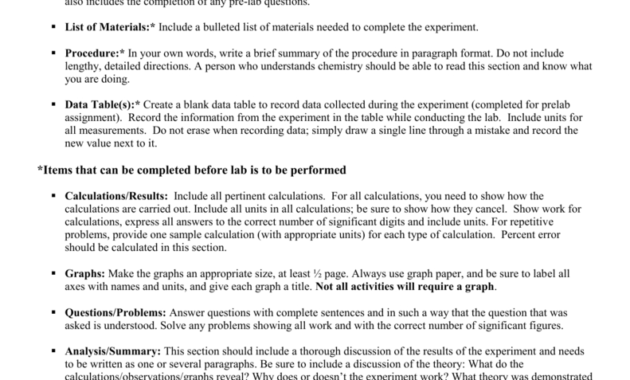 Ap Chemistry Lab Report Format with regard to Chemistry Lab Report Template