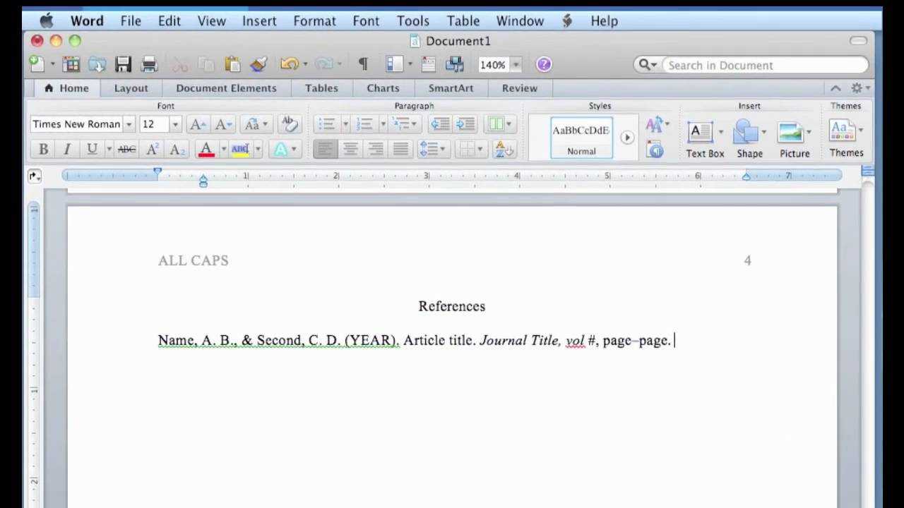Apa Format In Word For Mac Within Apa Template For Word 2010