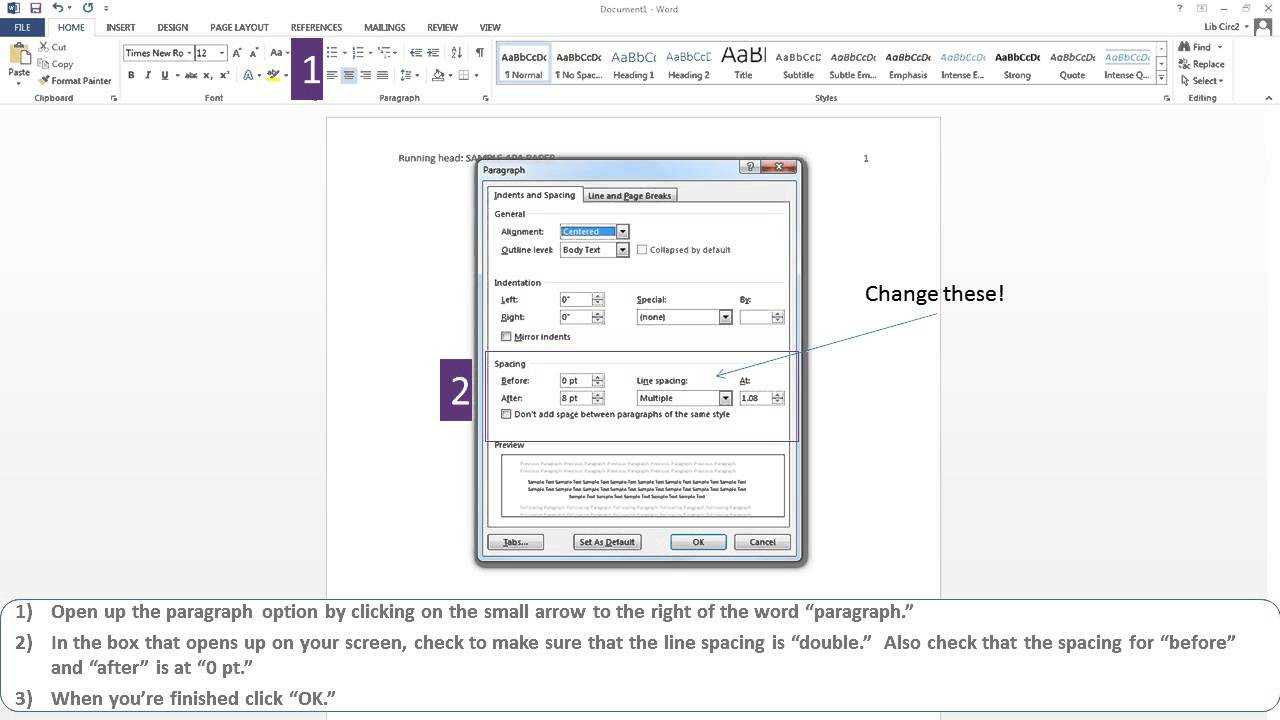 Apa Paper Microsoft Word 2013 With Apa Format Template Word 2013