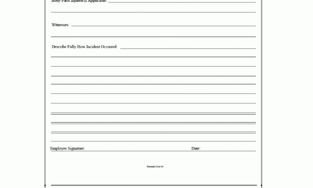 Appendix H - Sample Employee Incident Report Form | Airport throughout Employee Incident Report Templates