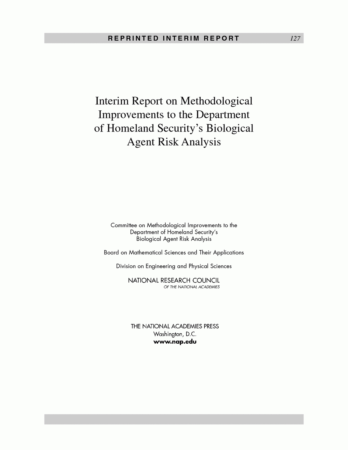 Appendix J: Reprinted Interim Report | Department Of Inside Physical Security Risk Assessment Report Template