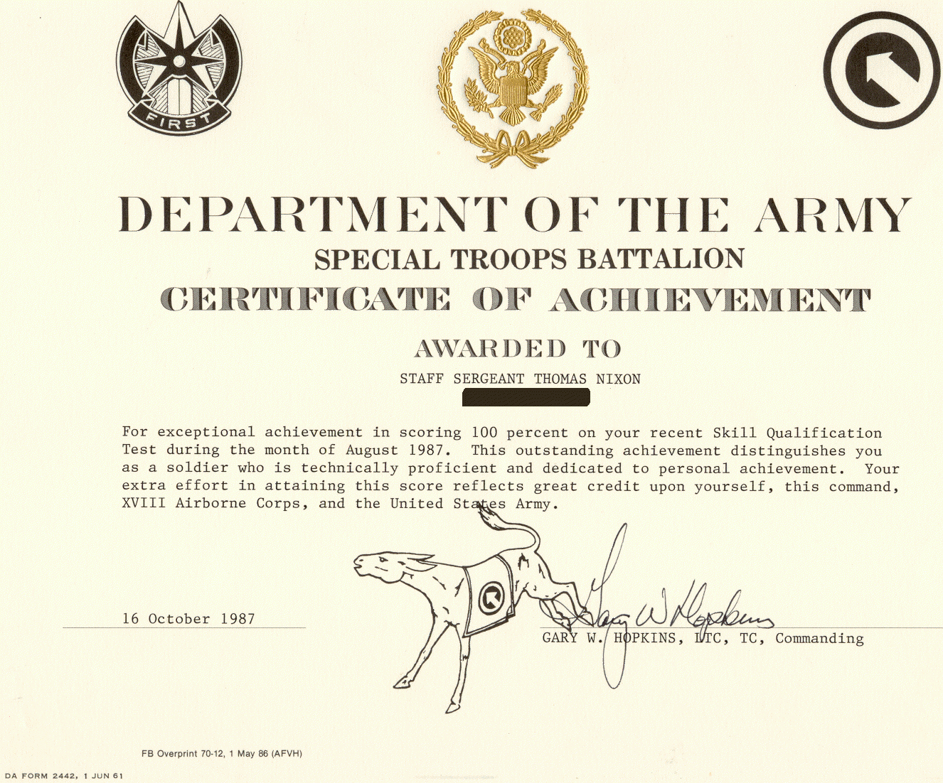 Army Certificate Of Achievement Template For Certificate Of Achievement Army Template