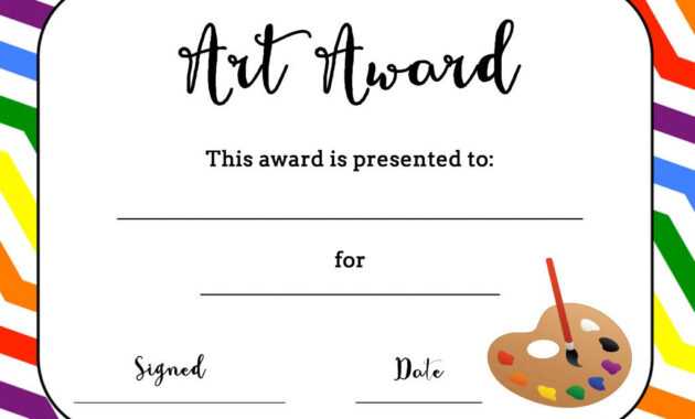 Art Award Certificate (Free Printable) | Art | Art Classroom with Art Certificate Template Free