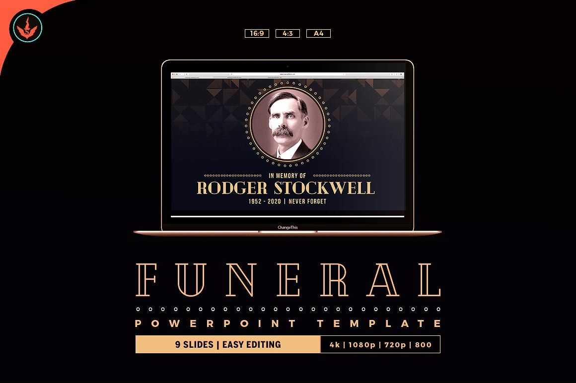 Art Deco Funeral Powerpoint Template #place#ways#today For Funeral Powerpoint Templates