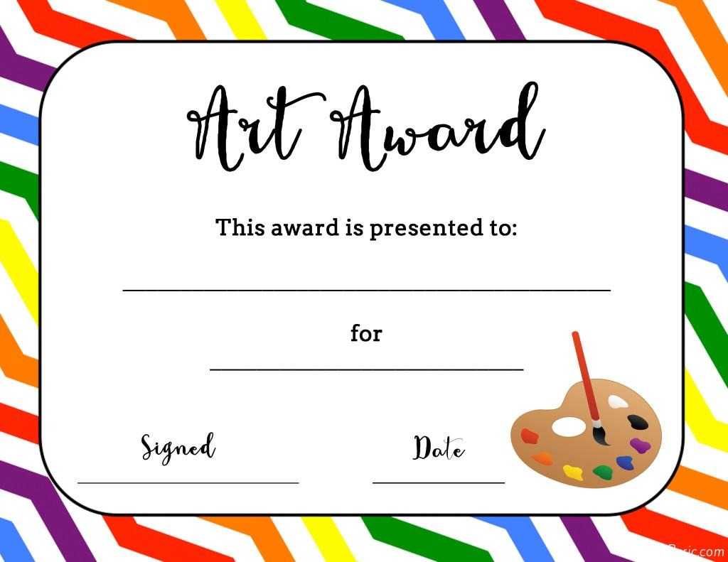 Art Temlates Student Certificate Awards Printable Intended For Free Art Certificate Templates
