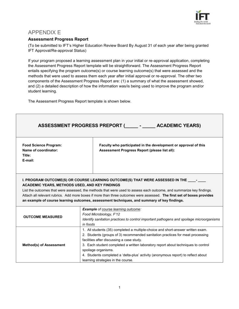 Assessment Progress Report & Rubric Evaluation Within Evaluation Summary Report Template