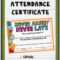 Attendance Certificate 2 {Fillable} | Attendance Certificate With Regard To Perfect Attendance Certificate Free Template