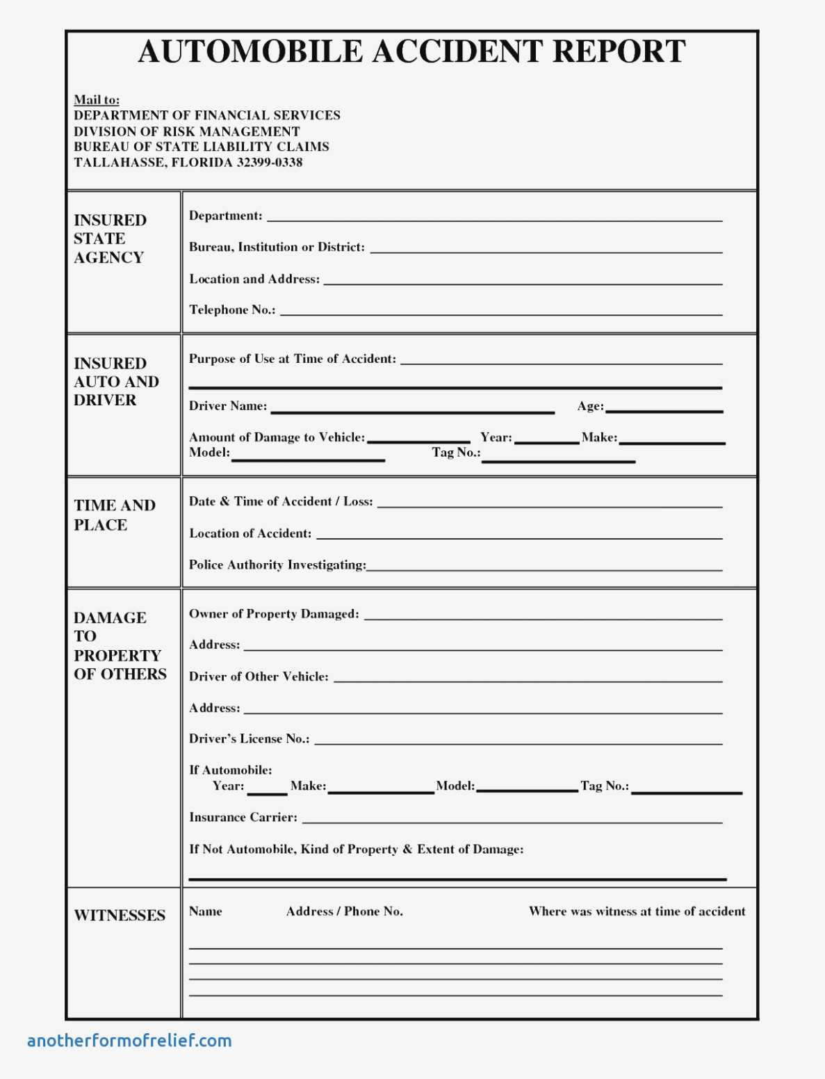Auto Accident Report Form Income Tax Keep In Your Glove Box Regarding Motor Vehicle Accident Report Form Template