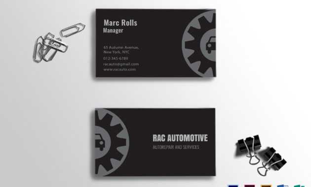Automotive Business Card Template within Automotive Business Card Templates