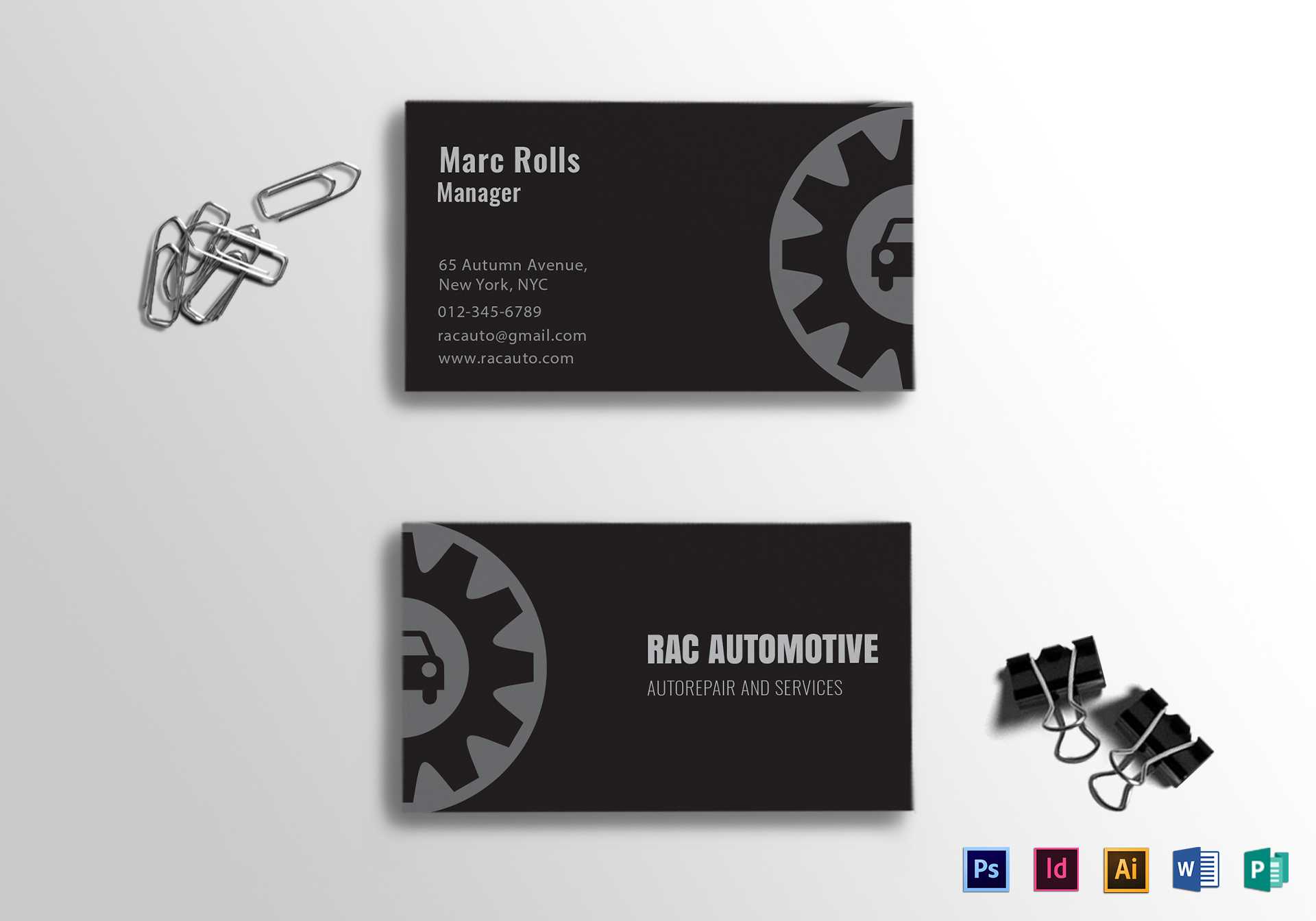 Automotive Business Card Template Within Automotive Business Card Templates