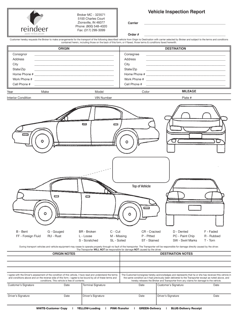 Automotive Inspection Forms Free Fill Online, Printable For Vehicle