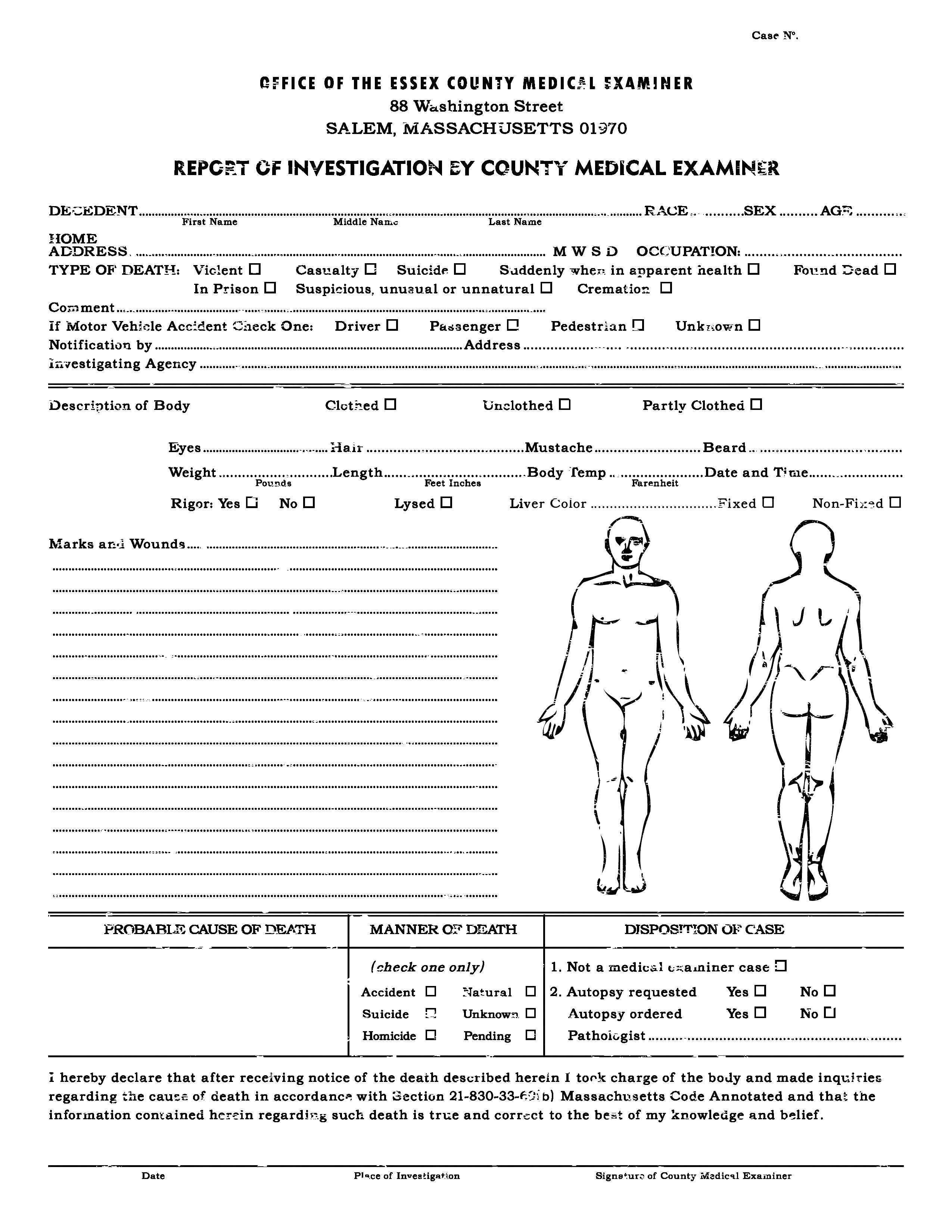 Autopsy Report Template - Atlantaauctionco For Coroner's Report Template
