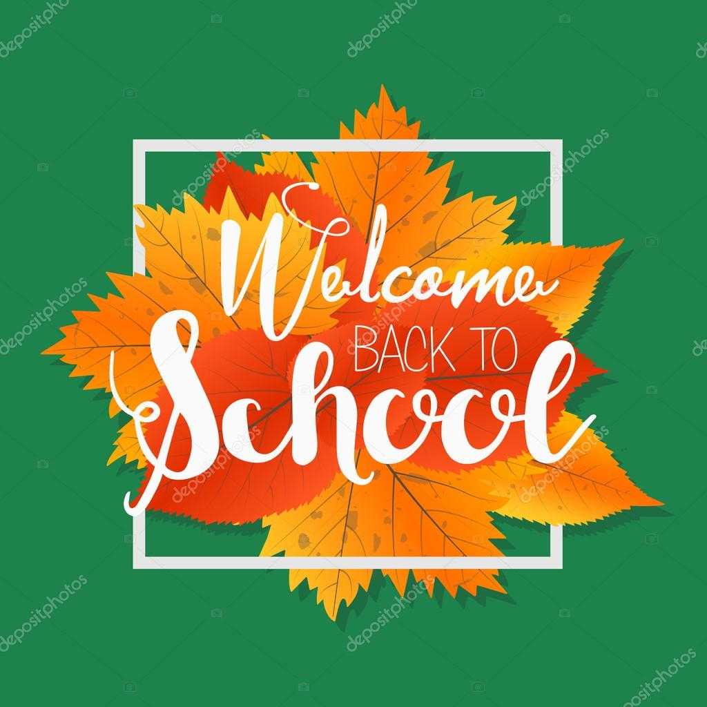 Autumn Season Welcome Back To School. Painted Lettering Hand Intended For Welcome Banner Template