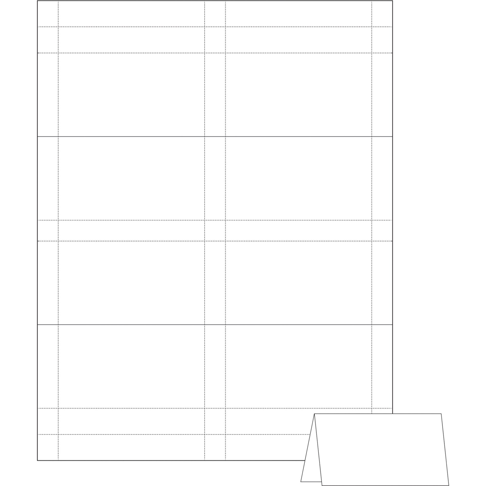 Avery Small Tent Card, White, 2 X 3 1/2, 4 Cards/sheet, 160/box For Name Tent Card Template Word