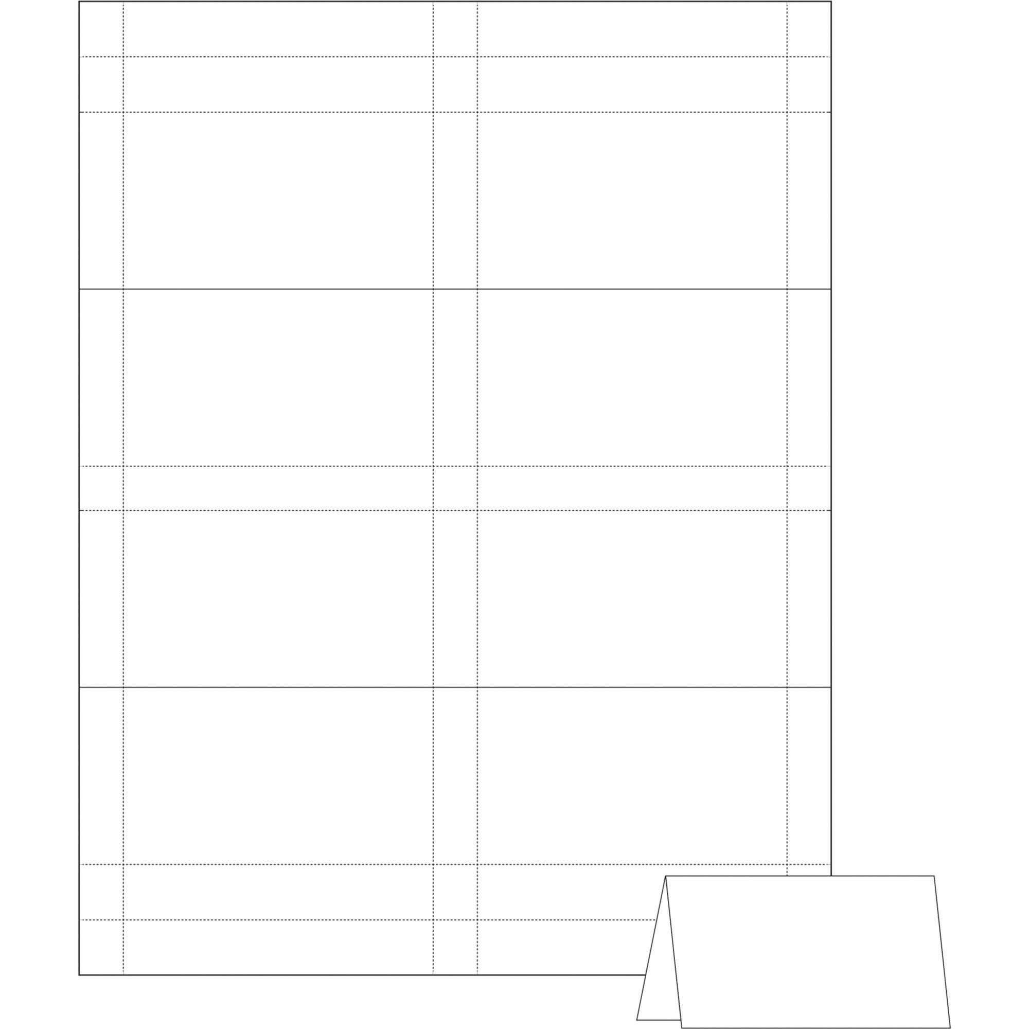 Avery Small Tent Card, White, 2 X 3 1/2, 4 Cards/sheet, 160/box For Name Tent Card Template Word