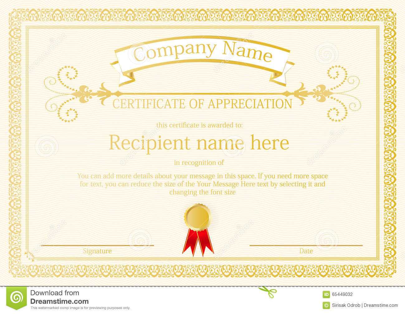 Award Certificate Frame Template Design Vector Stock Vector Intended For Award Certificate Design Template